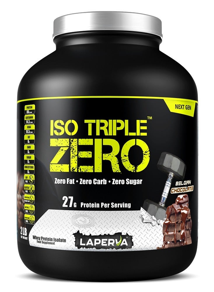 Laperva لابيرفا ايزو تريبل زيرو الجيل القادم من بروتين مصل اللبن المعزول، الشوكولاتة البلجيكية، 2 رطل - Image 1